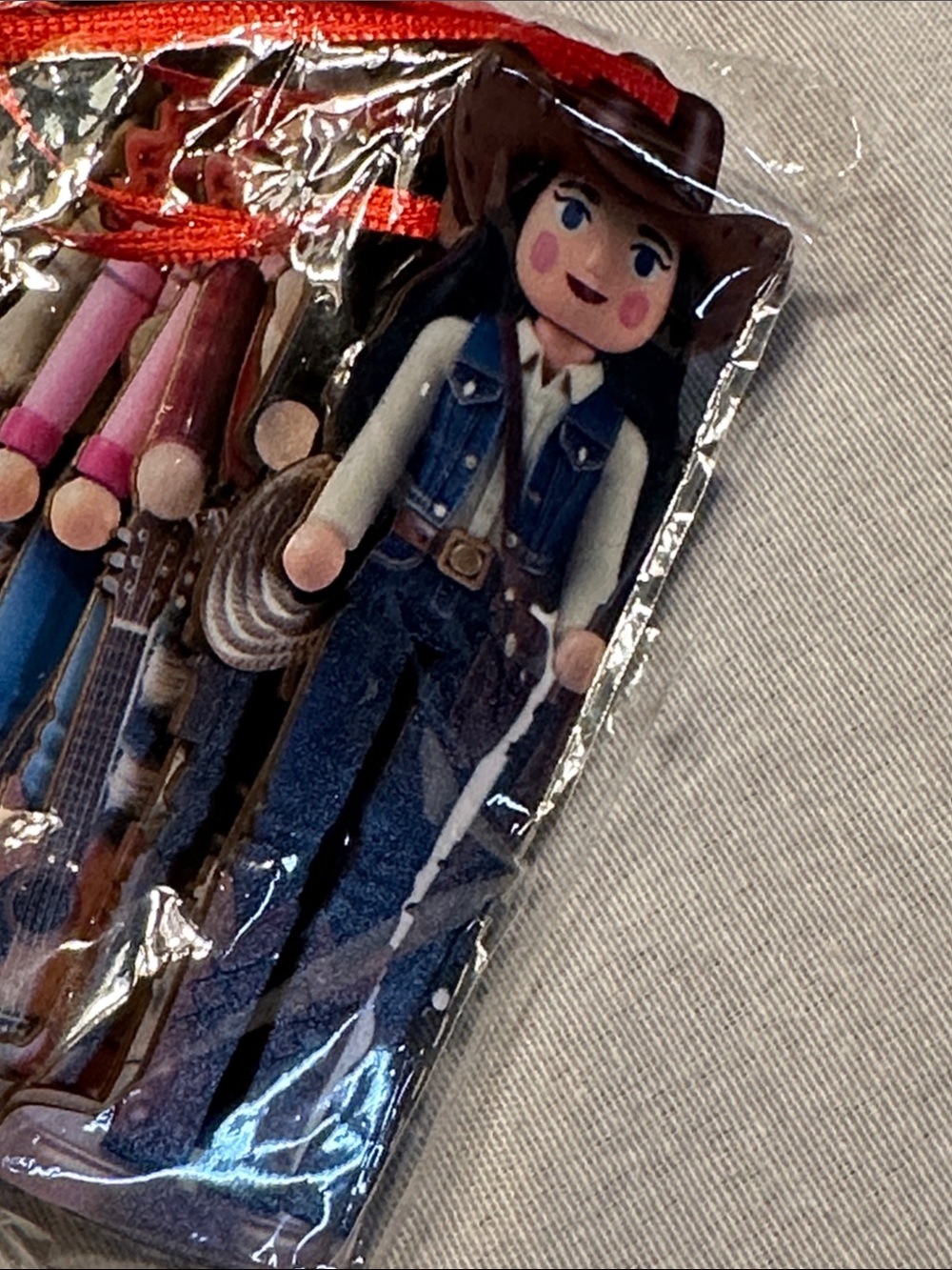 24 Cowgirl Nutcracker Ornaments - Brown Hat, Denim Vest, Tan Boots